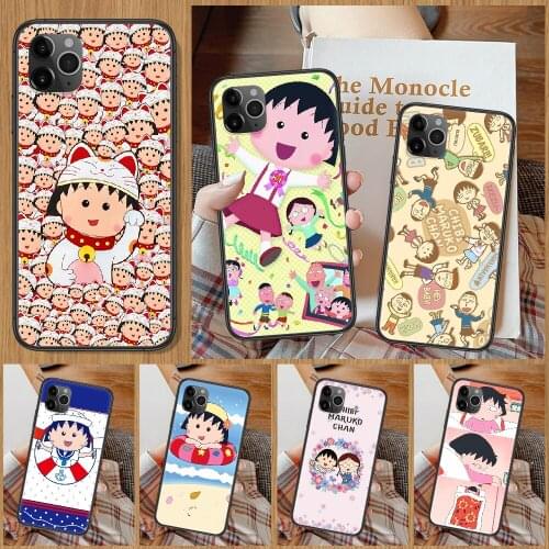 Cartoon Chibi Maruko Chan Phone Case For iphone 5 5S SE 2 6 6S 7 8 11 12 Mini Plus X XS XR Pro Max black art coque luxury prime