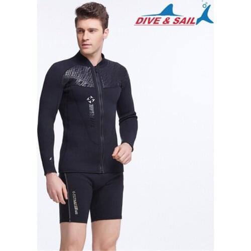 Mens Diving Two Pieces Suits 3mm Neoprene Fabric Inner Thermal Mercerized Cloth Quick Dry Amphibious Swimming Surfing Wears