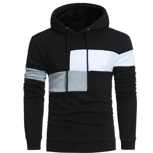 Mens Patchwork Hoodies Spring Autumn Fashion Handsome Streetwear Casual Sport Fitness Pullover Male Tracksuit M-3XL