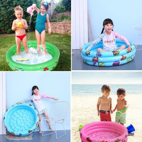 Inflatable Round Swimming Pool Baby Safe Cartoon Bubble Bottom Colorful Play Ball Childrens Outdoor Basin Bathtub