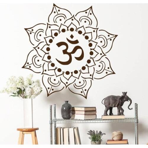 Mandala Wall Sticker Mehndi Yoga Studio Art Bohemian Home Decor Living Room Bedroom Decals Interior Design Removable Mural 4090