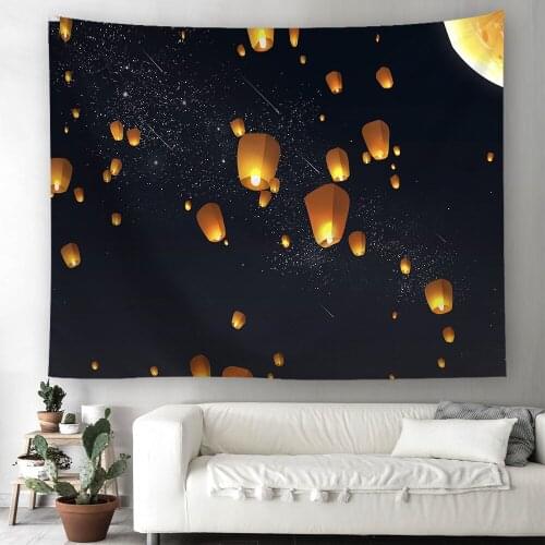 4 Size Sky Moon Printed Mandala Tapestry Wall Hanging Wall Decoration Hippie Tapestry Beach Throw Towel Yoga Mat