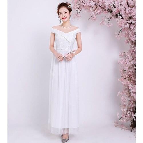 Popodion bridesmaid dresses sisters dress for wedding party wedding guest dress vestido de festa longo ROM80135