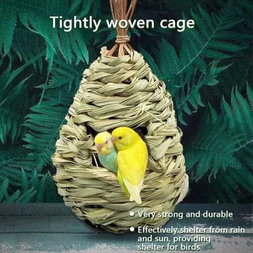 HEMAN Birdhouse For Outside Hanging, Grass Hand Woven Bird Nest, Natural Bird Hut For Outdoor