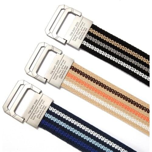 Promotion 47% Off Canvas Mens Womens Belt Double-Ring Buckle Casual All-Match Red White Yellow Trousers Youth Student Gift