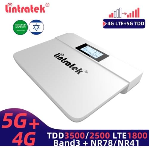 Lintratek 4G+5G Signal Repeater LTE 1800 Band 3 TDD 3500 2500 NR41 NR78 5G Cell Phone Cellular Amplifier Network Signal Booster