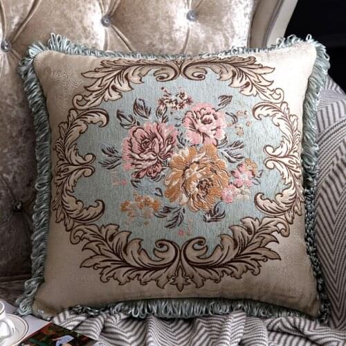 European Style Luxury Sofa Decorative Throw Pillows Vintage Home Decor Floral Embroidery Cushion Cover
