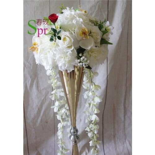 SPR - 10pcs/lot wedding road lead artificial wedding table rose flower wall center flower ball decoration