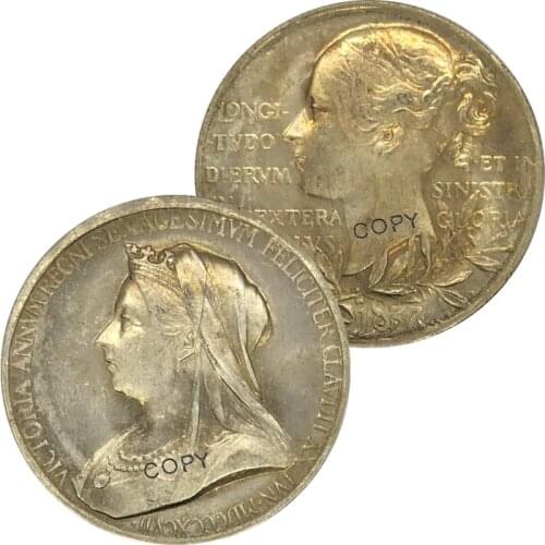 Great Britain Victoria Diamond Anniversary 1837 Brass Plated Copy Coins