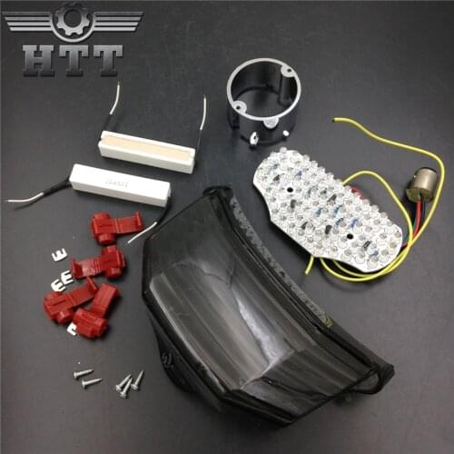 Aftermarket free shipping motorcycle parts LED Tail Brake Light Turn Signals for 2004-2009 Yamaha FZ6 Fazer 600 SMOKE