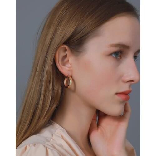 Street Style Circle Hoop Chunky Gold Hoop Earrings For Women Punk Metal Gold Circle Earrings Jewelry Geometric Fashion Earrings