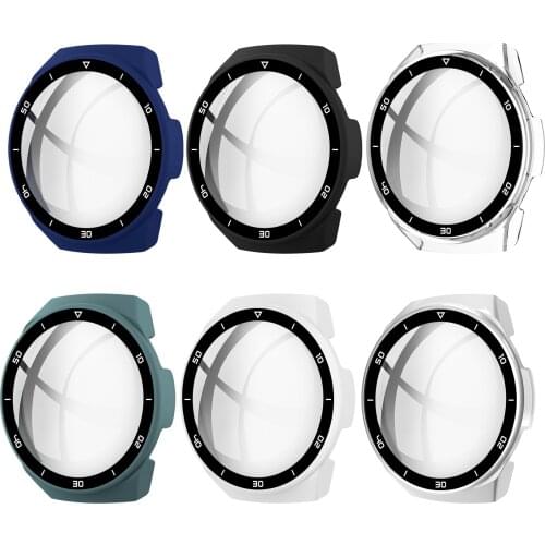 Hard Full Edge Glass Screen Protector Case Shell Frame For Huawei GT 2e/GT2 E Sport Watch GT2e Protective Bumper Cover Accessory