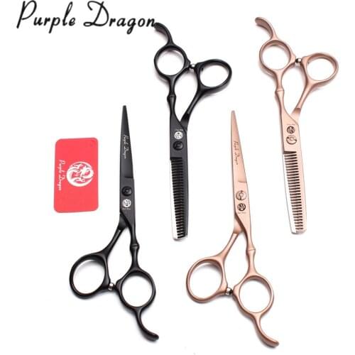 1Pair 6" Stainless Purple Dragon Professional Hairdressing Scissors Staight Scissors Thinninng Shears Salon Hair Scissors Z9030