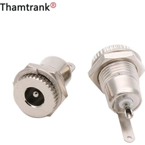 10pcs DC 5.5mm X 2.1mm Panel Mount Female DC Power Supply Adapter Metal Jack Sockets Connector Connector