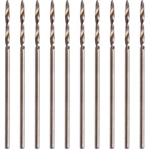 10Pcs/Set 1mm M35 Triangle Shank HSS-Co Cobalt Twist Drill Spiral Drill Bit