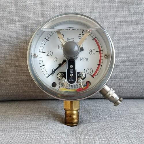 100mm(4.0") Liquid-filled magnetic-sensitive snap-action contact pressure gauge, manometer