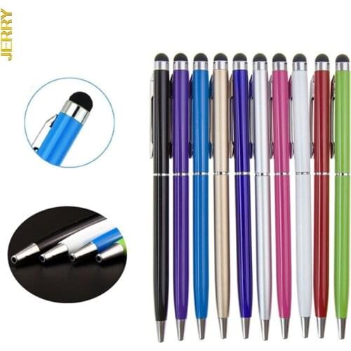 2 in 1 stylus touch screen pen metal capacitive pen with round head double-head stylus pen, smartphone/tablet