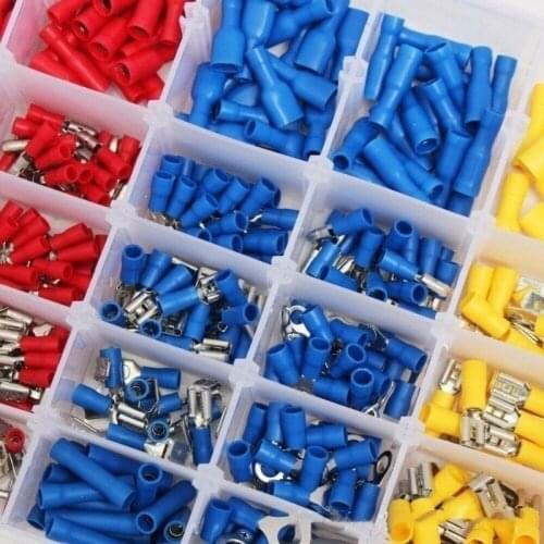 222/236/330PCS Spade Butt Ring Fork Set Ring Lugs Crimping Terminals Terminal Wiring Electrical Cable Plug Terminals Connector