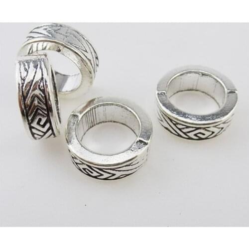 8pcs Zinc Alloy Silver Big Geometric Round Circle Carved Connector Charms For DIY Necklace Jewelry 12588