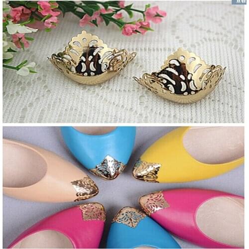 Free shipping (4 PCS/lot) pointed shoes protection shoes worn restoration pointed head hollow metal cover repair parts