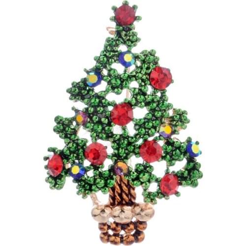 New Christmas Brooches Pins Cute Christmas Tree Garland Bells Snowflake Enamel Pin Badges Brooch For Women Jewelry Gift