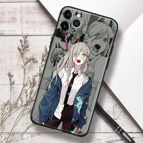Power Chainsaw Man Anime Glass Soft Silicone Phone Case FOR IPhone SE 6s 7 8 Plus X XR XS 11 12 Mini Pro Max Cover Shell