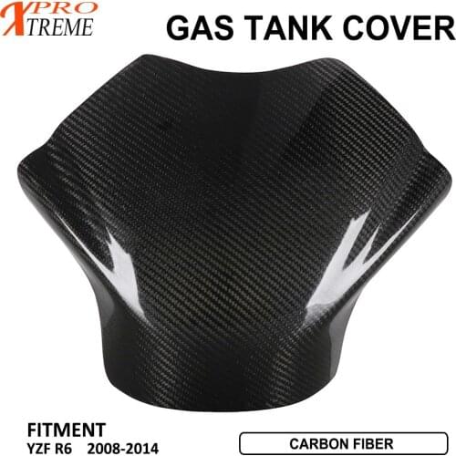 Motorcycle Black Carbon Fiber Oil Fuel Gas Tank Cover Guard Protect For YAMAHA YZF R6 YZFR6 2008-2014 2009 2010 2011 2012 2013