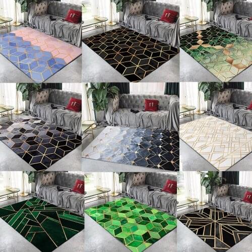Colour Metal Geometric Area Rugs Living Room Large Size Carpets Modern Bedroom Sofa Tea Table Decor Tapetes Antiskid Floor Mats