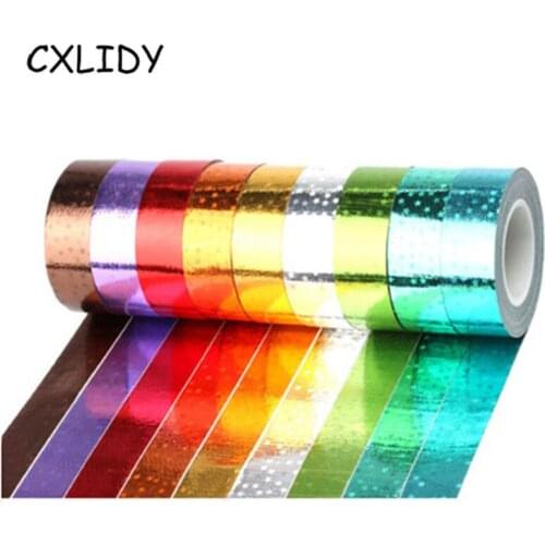 Party Decoration Laser Star Cloth Tape High Reflective Color Tape DIY Decorative Small Roll Tape aa052