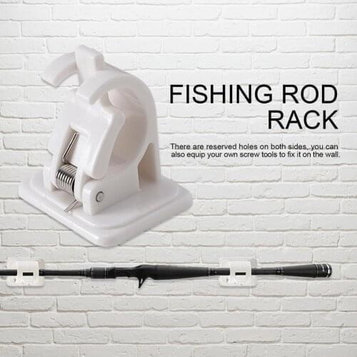 Fishing Rod Holder ABS Stable Adhesive Wall Mounted Fishing Pole Racksuitable For The Smooth Surface Of Tiles