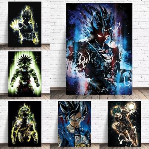 Dragon Ball Poster Japanese Anime Characters Canvas Painting Kakarot Wall Art Prints for Family Children Room Decoration Paintin