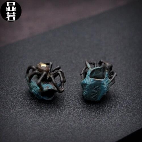 EDC Bronze Knife Beads A Pendant Paracord Outdoor DIY Decorations Bronze Camping Gear EDC Tools