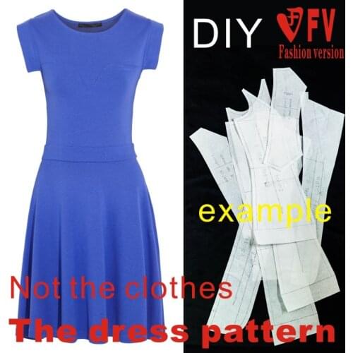 Knit Elasticity is very big Clothing DIY The dress Dresses Sewing Pattern cutting drawing Dress Sewing Template BLQ-64
