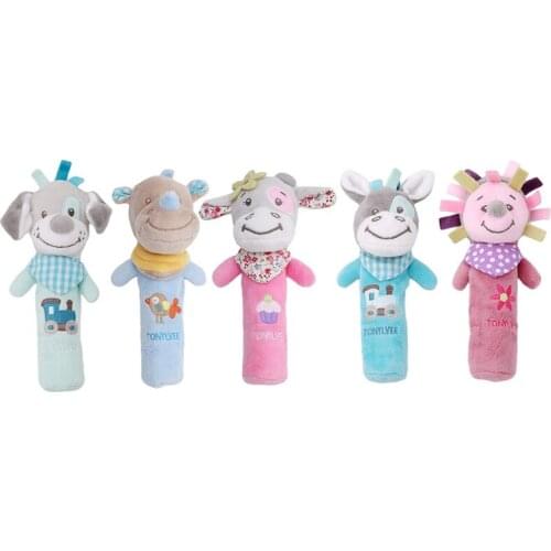 Hot Sale Baby Rattles Mobiles BB Sticks Soft Cow Plush Doll Crib Bed Hanging hand catches Animal Toy Doll Kids Toy SA979773