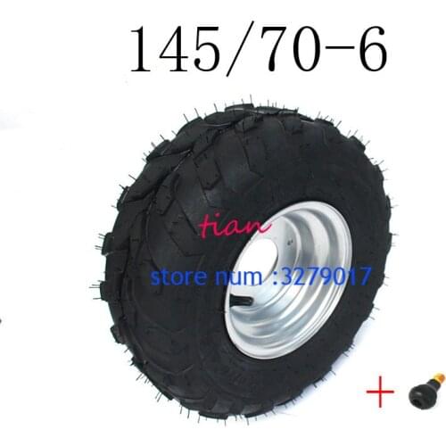 Good Quality 6 Inch ATV Wheels 145/70-6 Tire Tyre for 6 Inch Iron Wheel Rims Fits Go Kart Buggie Atv Quad
