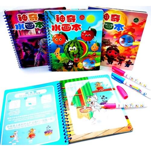 Montessori Toys Reusable Coloring Book Magic Water Drawing Book Sensory Early Education Toys for Kids Birthday Gift