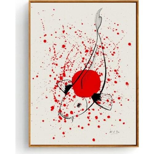 HD Canvas Painting Nordic Wall Art Prints Japanenes Koi Fish Watercolor Poster Living Room Modular Home Decoration Hang Pictures