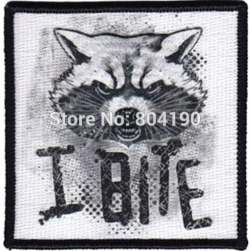 3" Rocket Raccoon I Bite Movie TV Series Costume Embroidered Emblem applique iron on patch