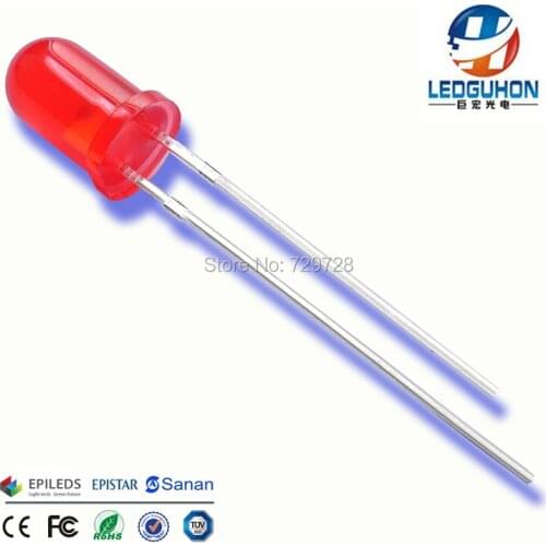 5mm red round diffused led