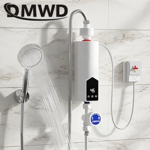 DMWD Instant Tankless Electric hot Water Heater Faucet Kitchen quick Heating tap Shower Watering heaters bathroom LED display