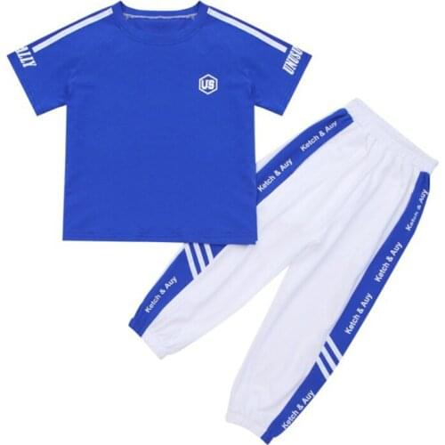Girls summer sports suit Girls Fashion T-shirt Shorts Casual Wear Girls short sleeve T-shirt sweatpants suit Western style suit