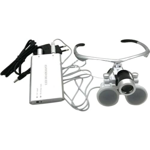 Loupe 3.5X Magnification Binocular Magnifier With Headlight LED Light Operation Loupe Lamp