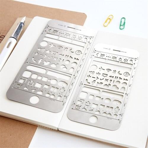 Metal Hollow Ruler Multifunctional Geometric Animal Pattern Mold Template Ruler Painting Tool DIY Handmade Stainless Steel Ruler