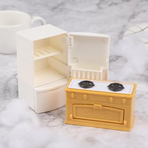 1PC Dollhouse Miniature cooking bench refrigerator Toys Kitchen Accessories Home Decoration Furniture Accessories High Quality