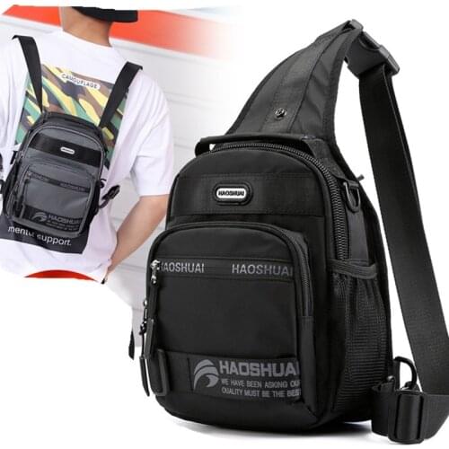 Fashion Nylon Backpack Rucksack Knapsack for Men Sling Chest Pack Messenger Bag Male One Shoulder Crossbody Daypack Rucksack