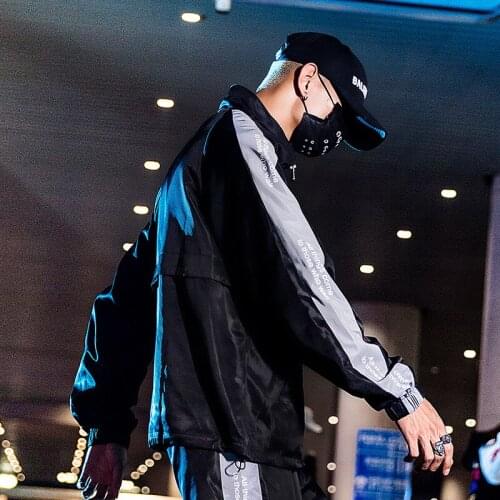 Bormandick mens set clothes Set New Fashion Autumn Tracksuit Sweatshirt+Sweatpants Sporting Zipper Mens hip hop KXP18 CT02-85