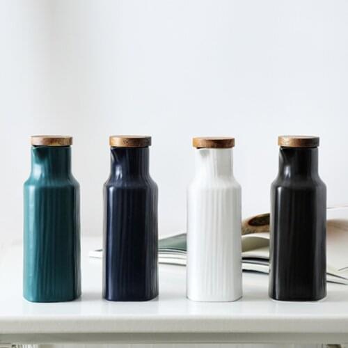 MUZITY Porcelain Herb&Spice Olive Oil Pot Ceramic Soy Sauce Vinegar Seasoning Oil Bottle Kitchen Cooking Tools Storage Bottle