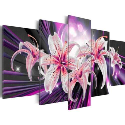 HOMFUN 5pcs Full Square/Round Drill 5D DIY Diamond Painting "flower" Multi-picture Combination Embroidery 5D Decor A15347