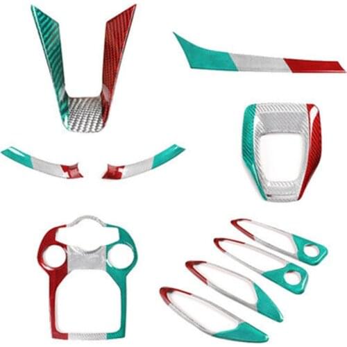 Real Carbon Fiber Three-color Sticker Interior Kit Is Suitable for 17-21 Alfa Romeo Giulia Stelvio Modified Interior Accessories