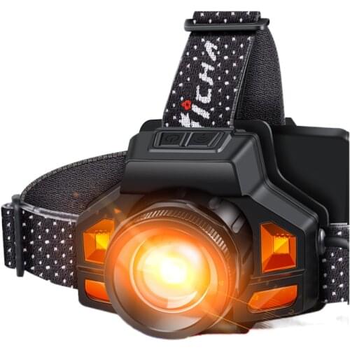 Zoom headlight glare inductive charging head-mounted flashlight bright night fishing lights miner hernia long battery life
